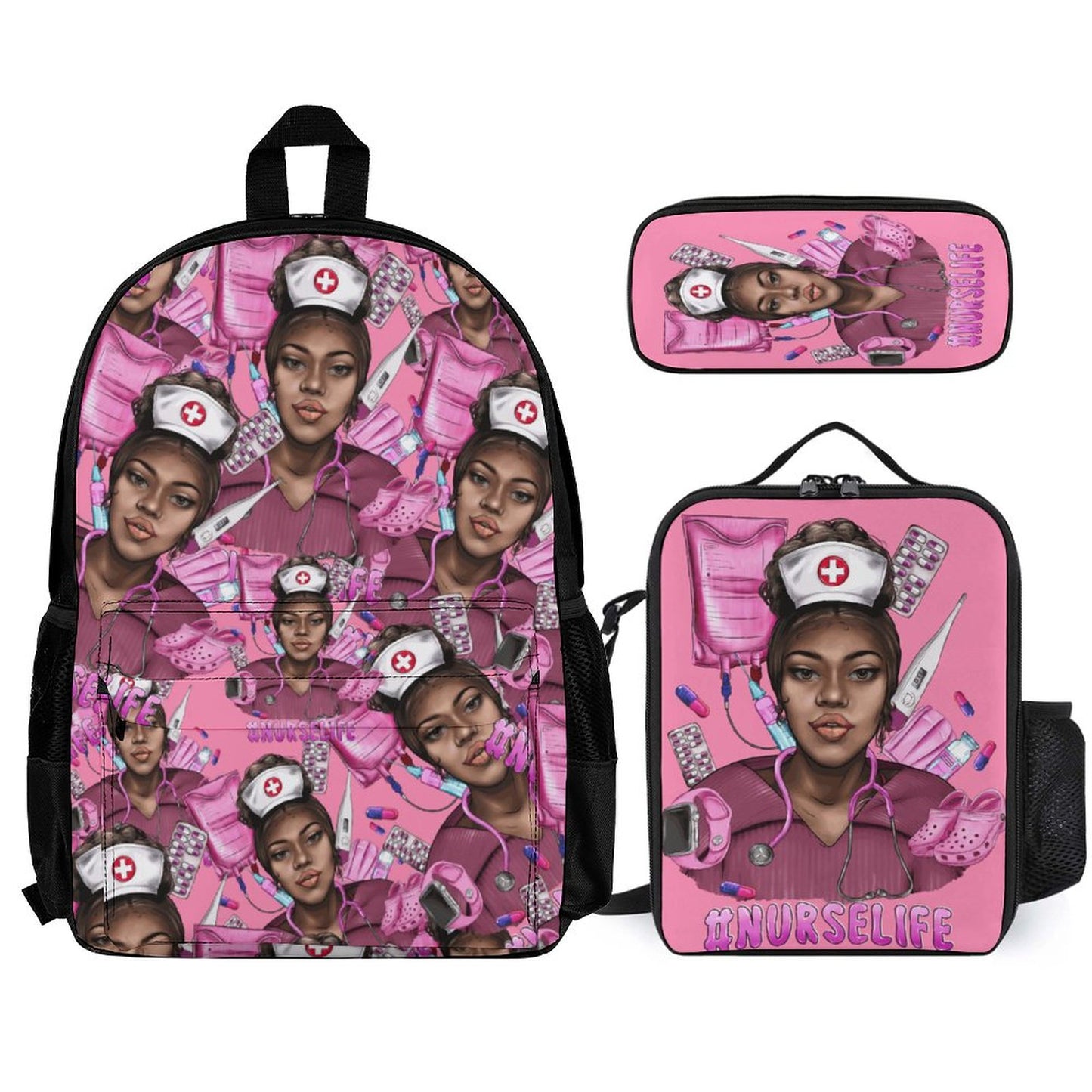 Set of 3 Bags (Shoulder Bag Lunch Bag & Pencil Pouch)