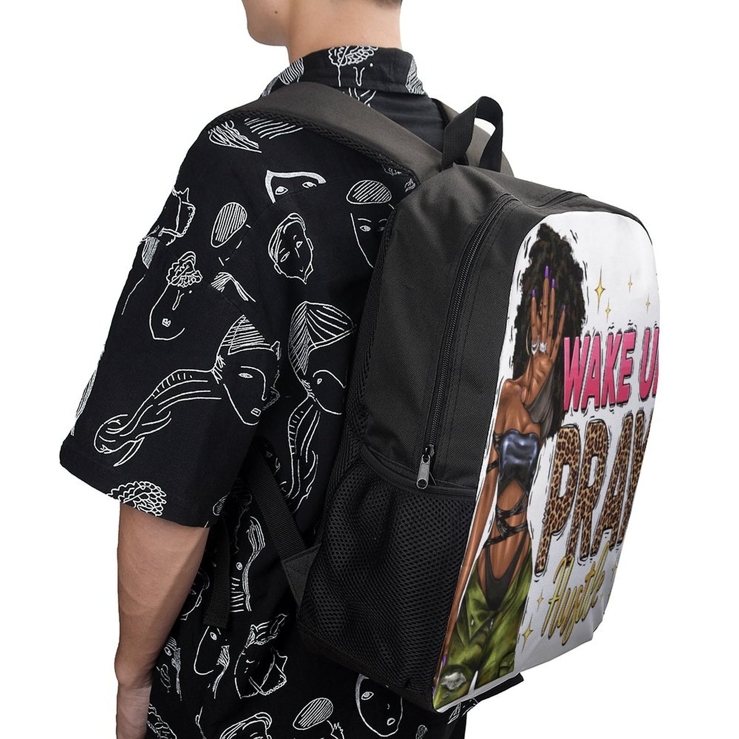 17 inch Black Schoolbag & Shoulder Backpack