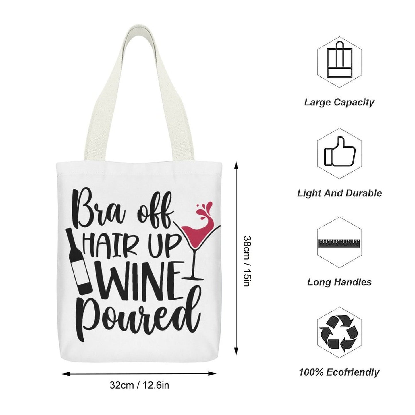 Canvas Material Tote Bags with Interior Pocket (Dual-sided Printing)