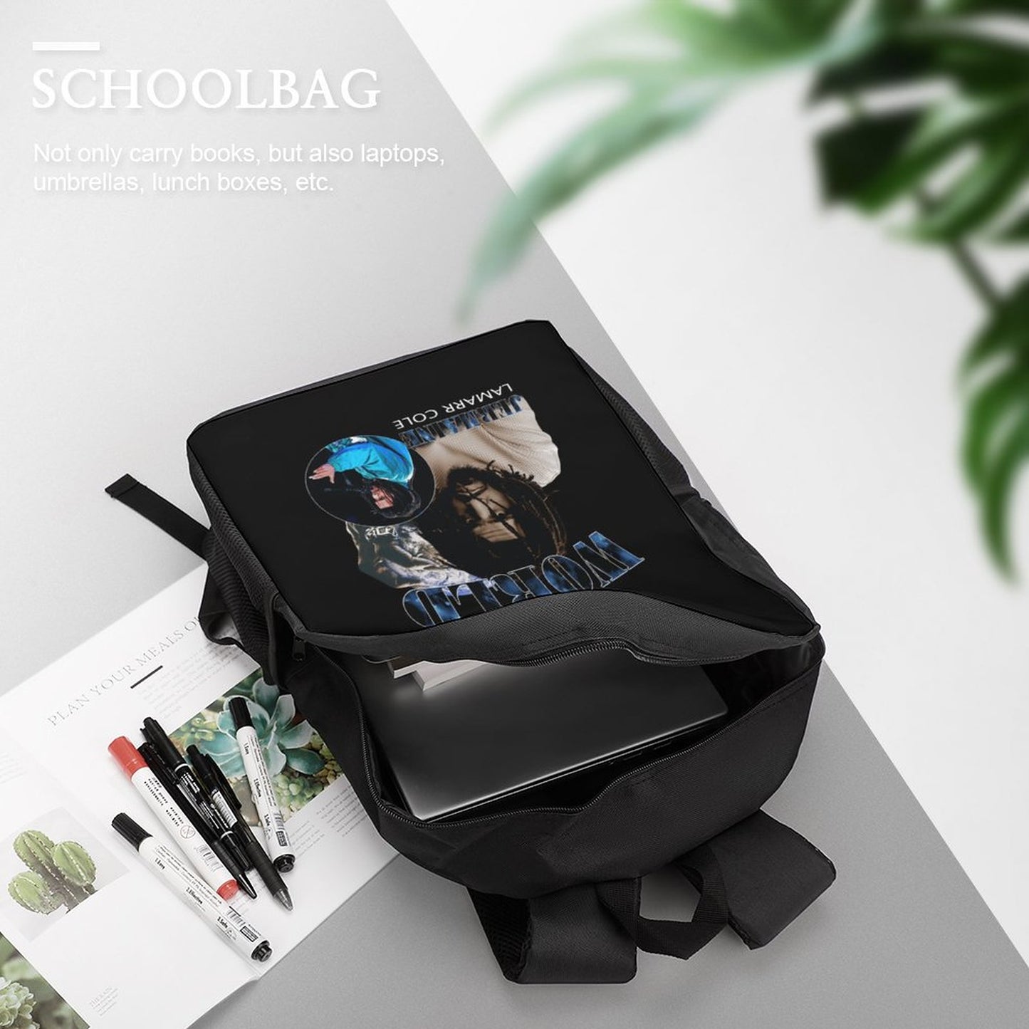 17 inch Black Schoolbag & Shoulder Backpack