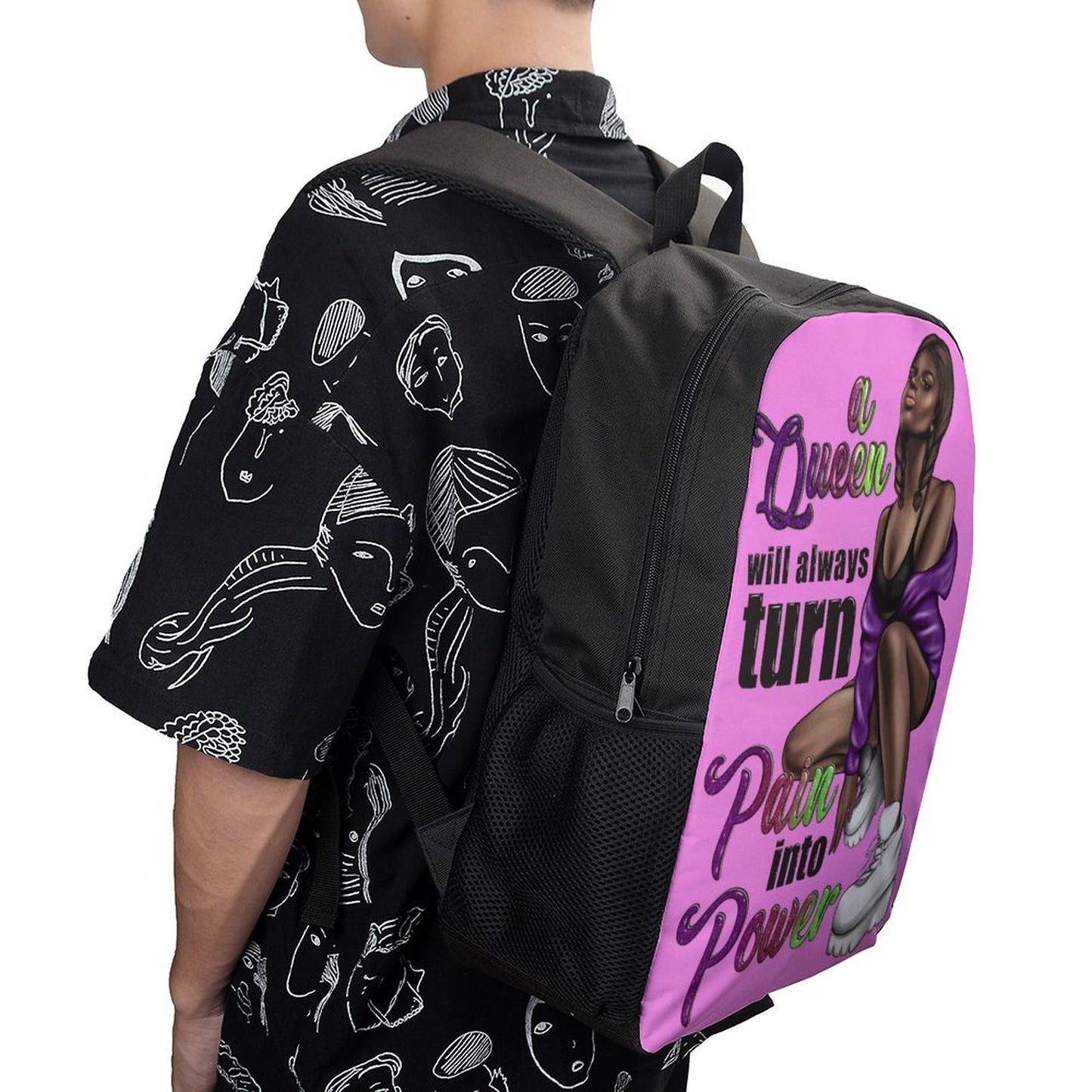 17 inch Black Schoolbag & Shoulder Backpack