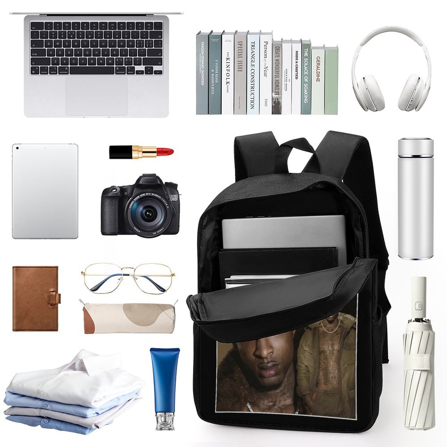 17 inch Black Schoolbag & Shoulder Backpack