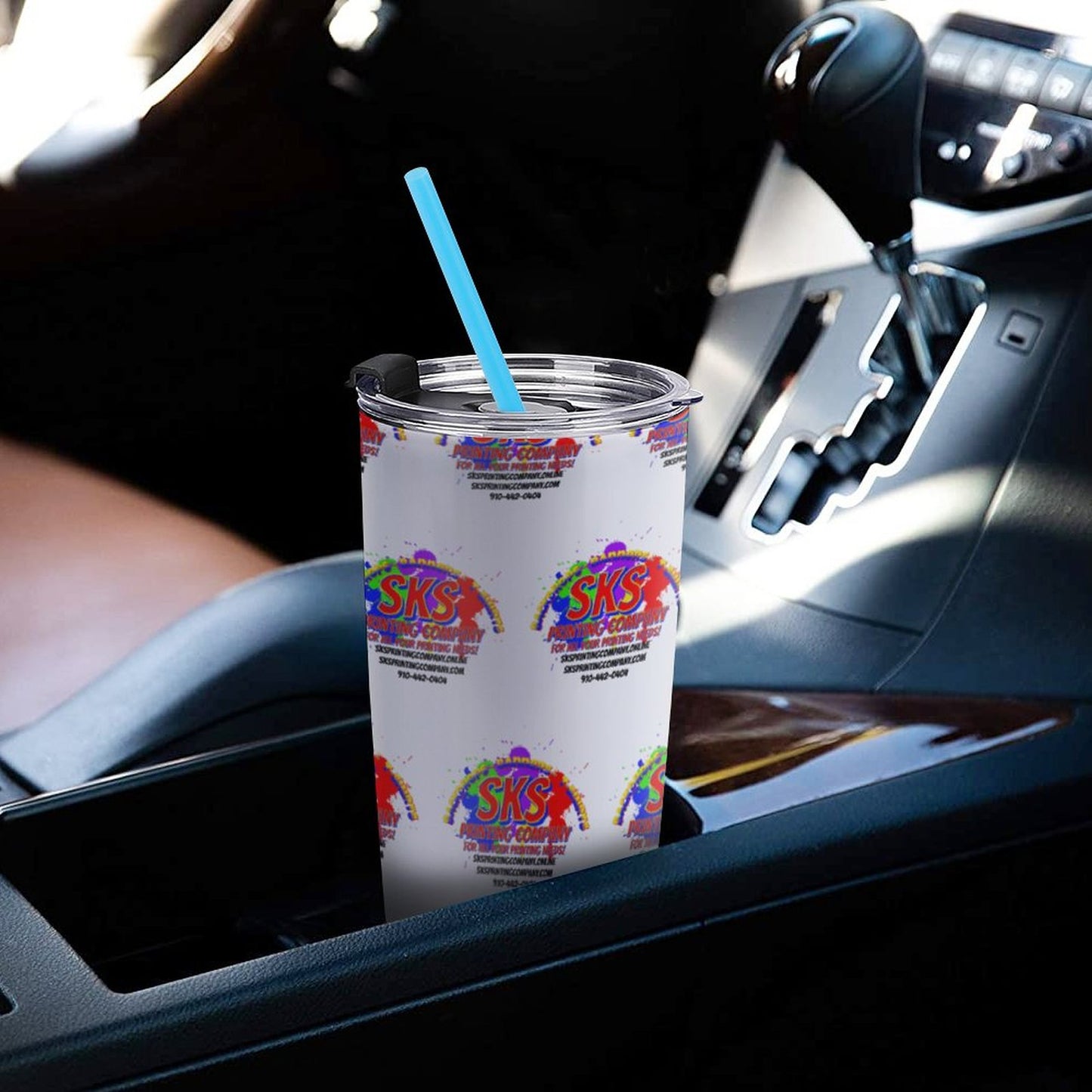 Car Travel Coffee Mug with Lid (All-Over Printing)