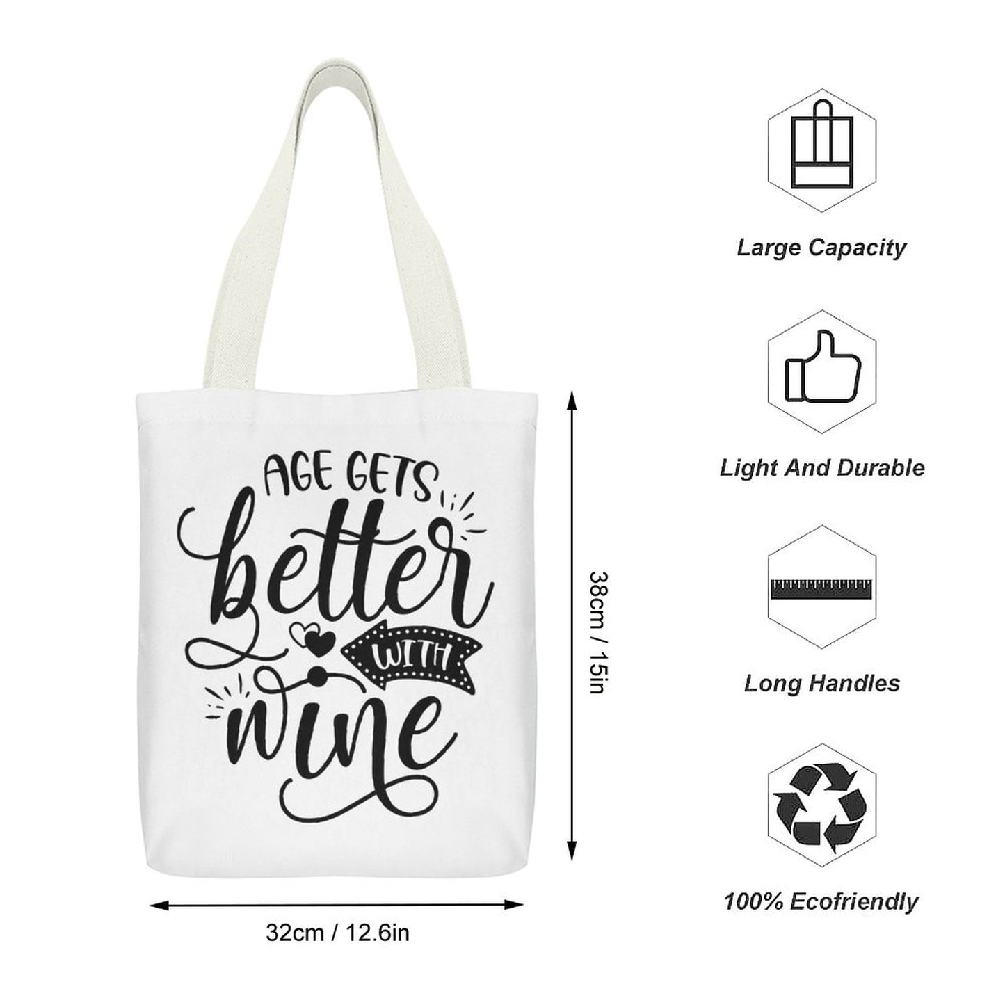 Canvas Material Tote Bags with Interior Pocket (Dual-sided Printing)