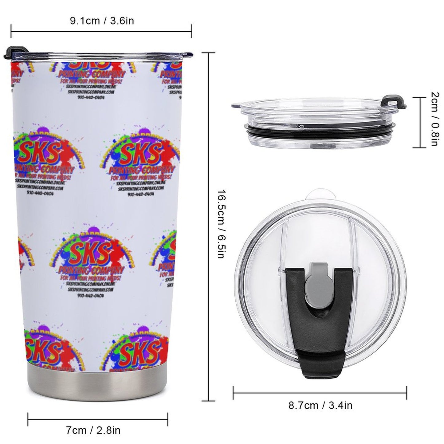 Car Travel Coffee Mug with Lid (All-Over Printing)