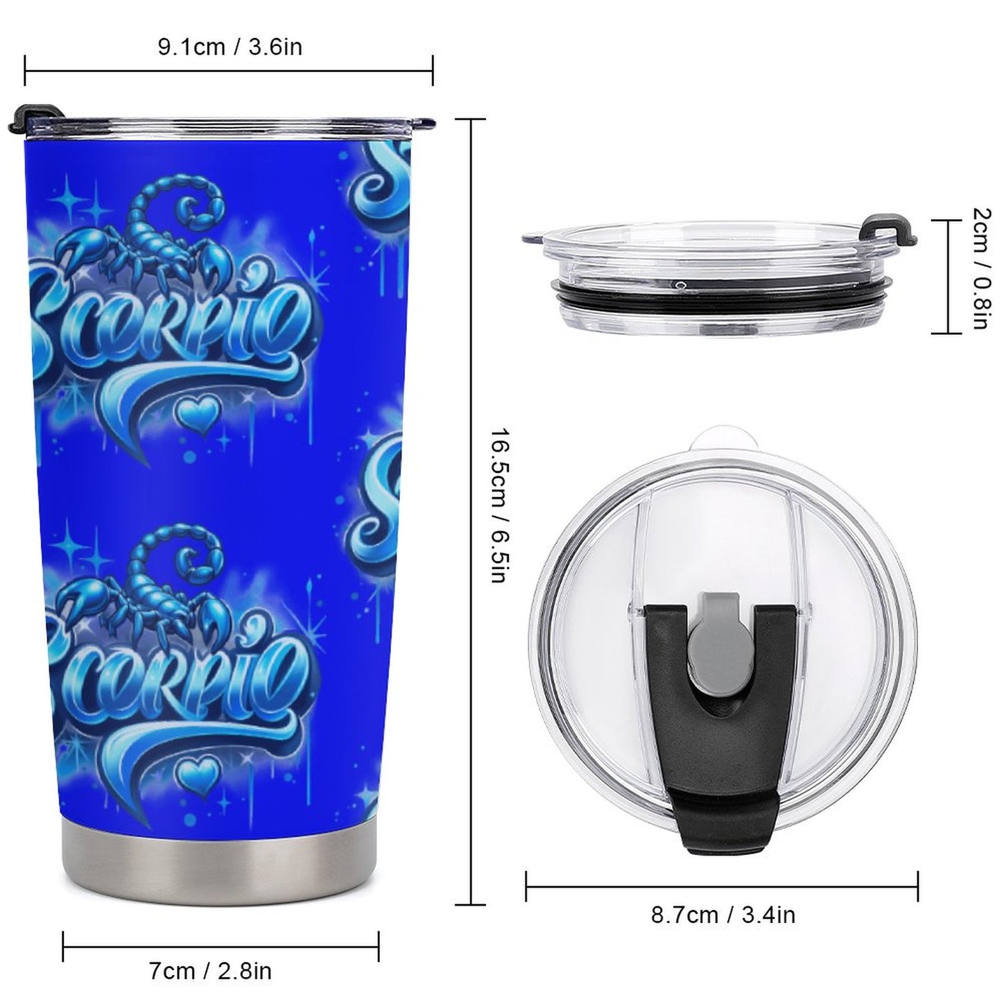 Car Travel Coffee Mug with Lid (All-Over Printing)