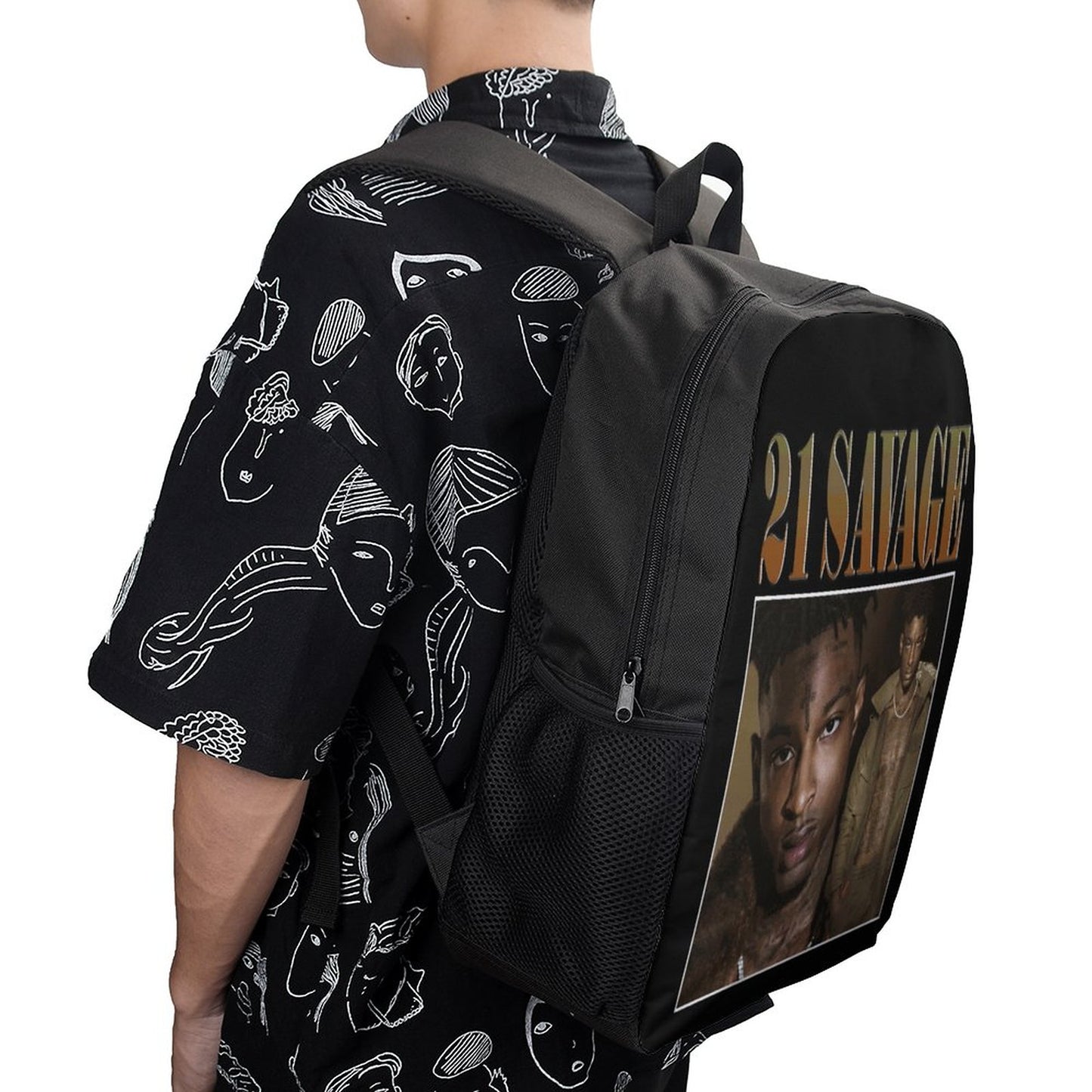 17 inch Black Schoolbag & Shoulder Backpack