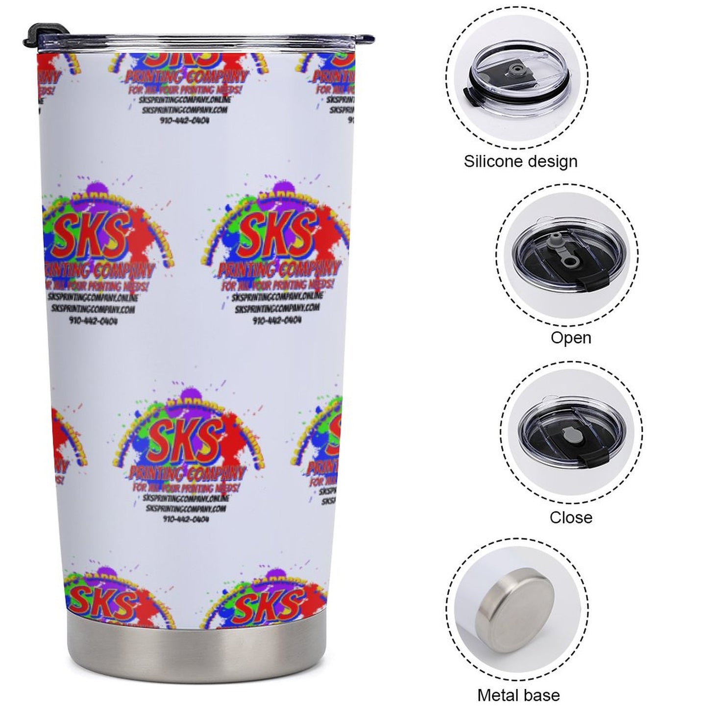 Car Travel Coffee Mug with Lid (All-Over Printing)