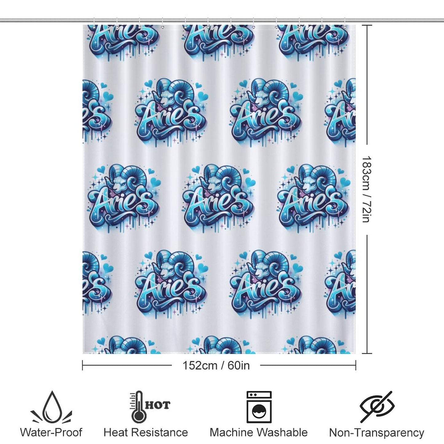 Flower Shower Curtain-66x72Inch (168x183cm)