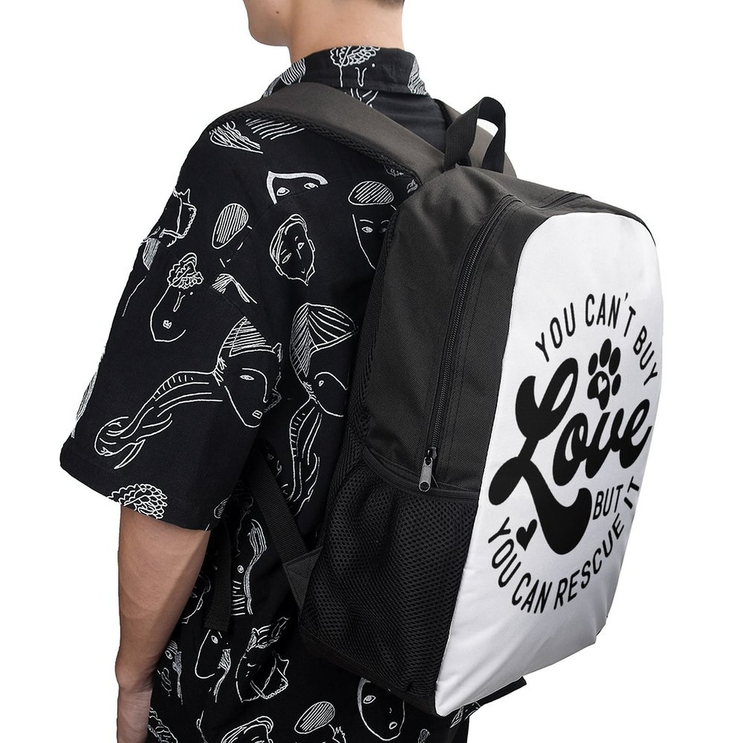 17 inch Black Schoolbag & Shoulder Backpack