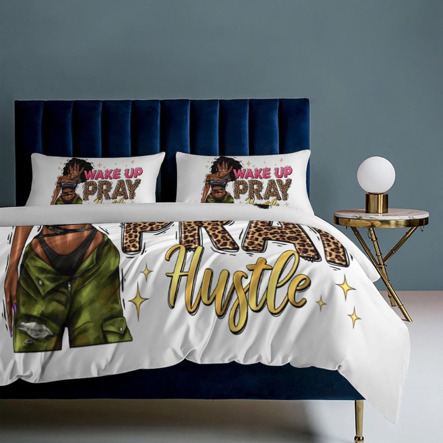 3-Piece Bedding Set-86"×70"/ 218×177cm (Dual-sidede Printing)