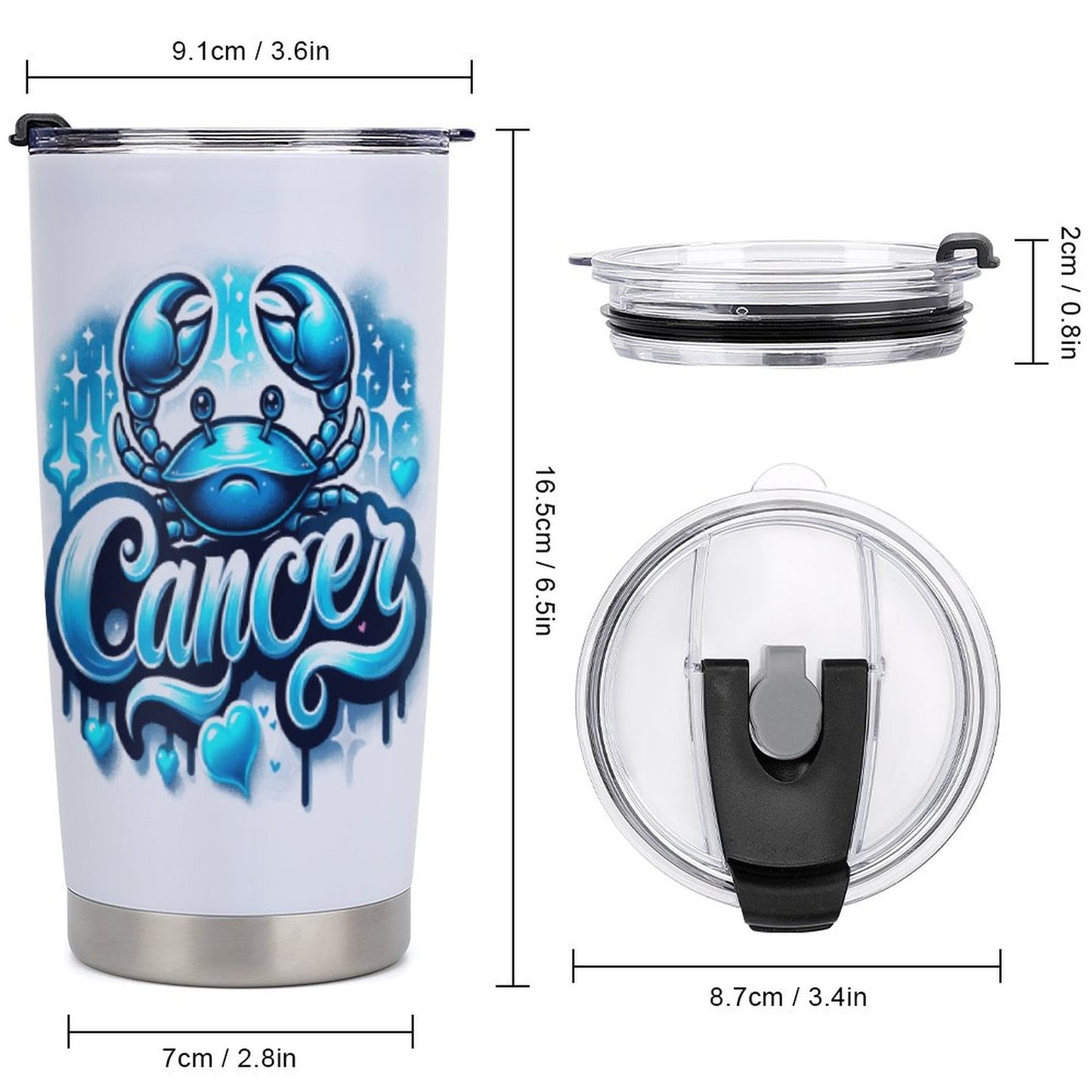 Car Travel Coffee Mug with Lid (All-Over Printing)